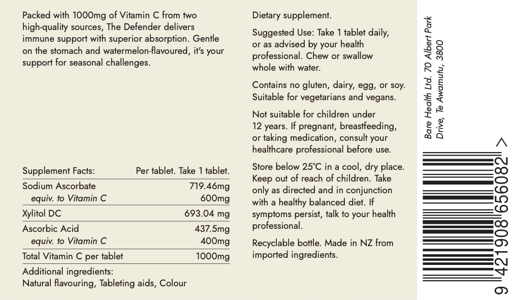 The Defender Vitamin C 1000mg 100 tablets