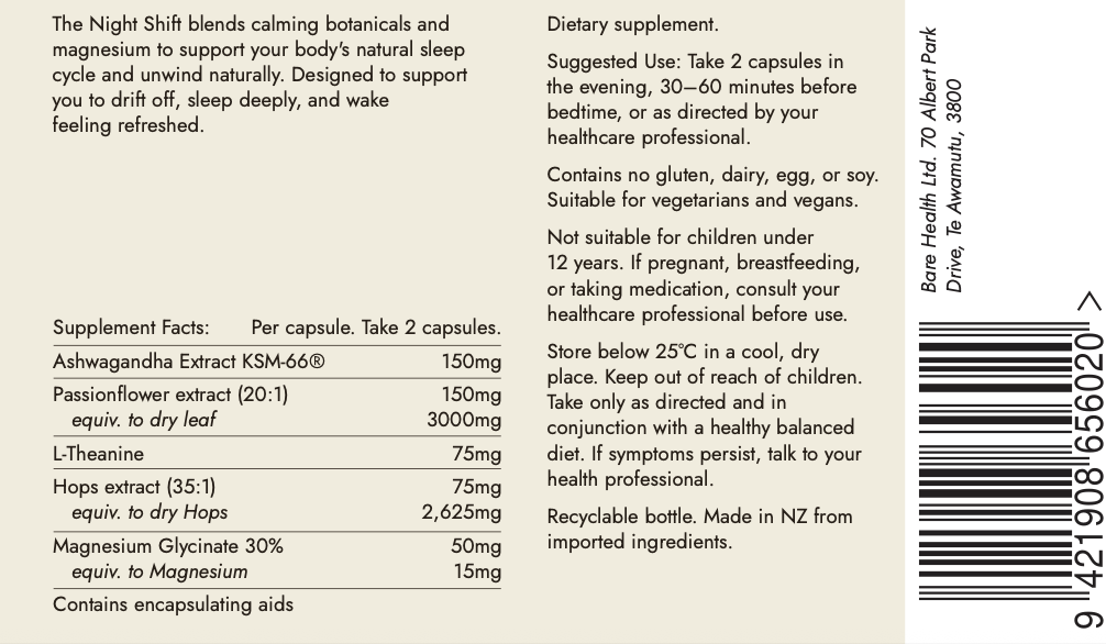 The Night Shift Sleep 120 Capsules